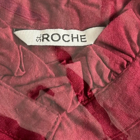 St. Roche Poppy Blouse in Berry and Ivory Embroidery. Size 6. Old Money preppy - Picture 6 of 8